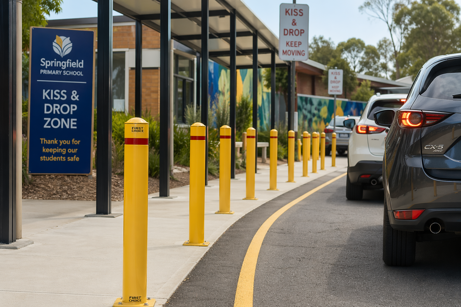 Safety bollards for schools and childcare