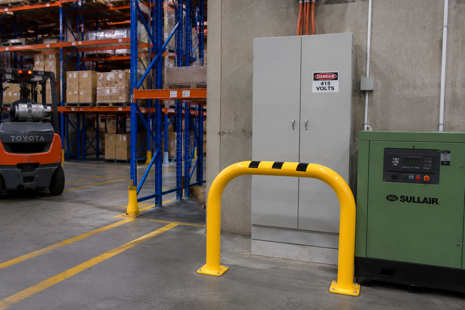 What a hoop bollard guards that a single post can’t